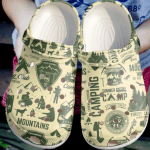 Camping Club Shoes Clog – Outdoor Adventure Crocs Clog Crocbland Clog Birthday Gift For Man Woman