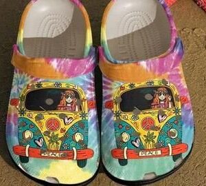 Camping Crocs 3D Shoes Hippie Girl Crocs Crocband Clog Camping Water Shoes Gift For Camper Lover Gift For Her