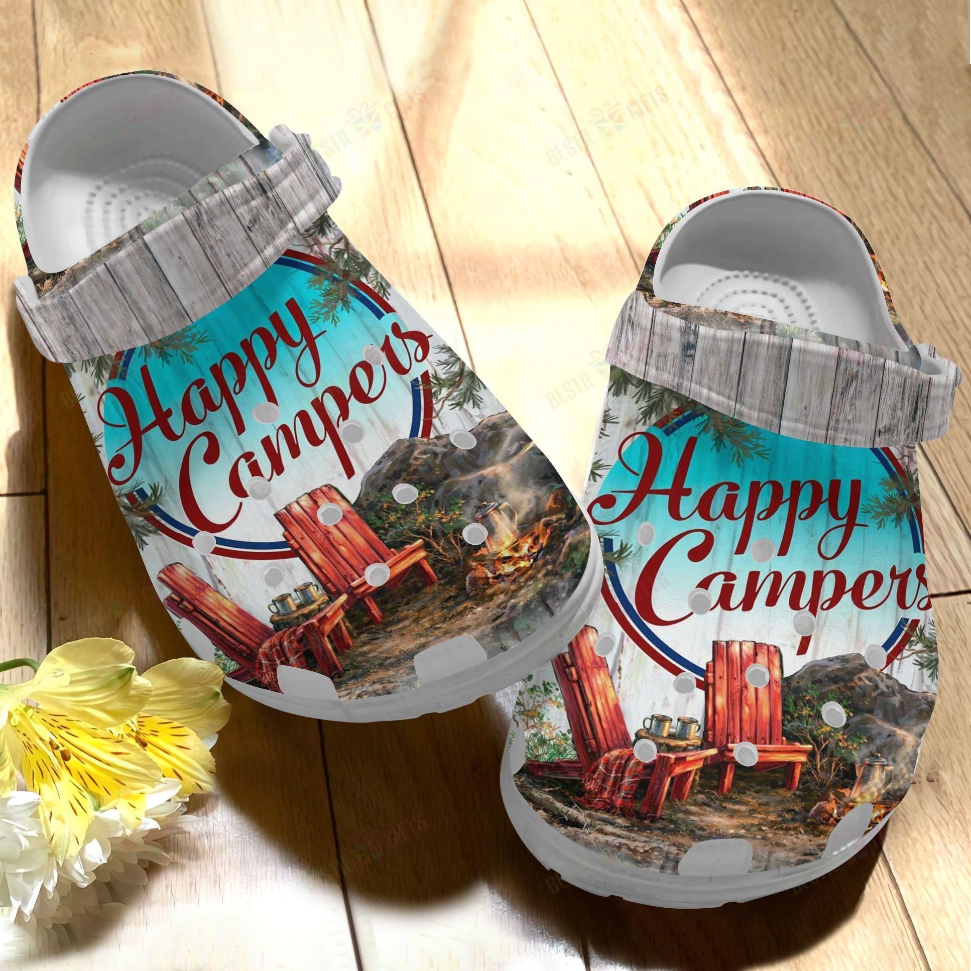 Camping Crocs Clog Classic Clog Happy Campers Shoes Camping Crocs Clog Classic Clog Happy Campers Shoes