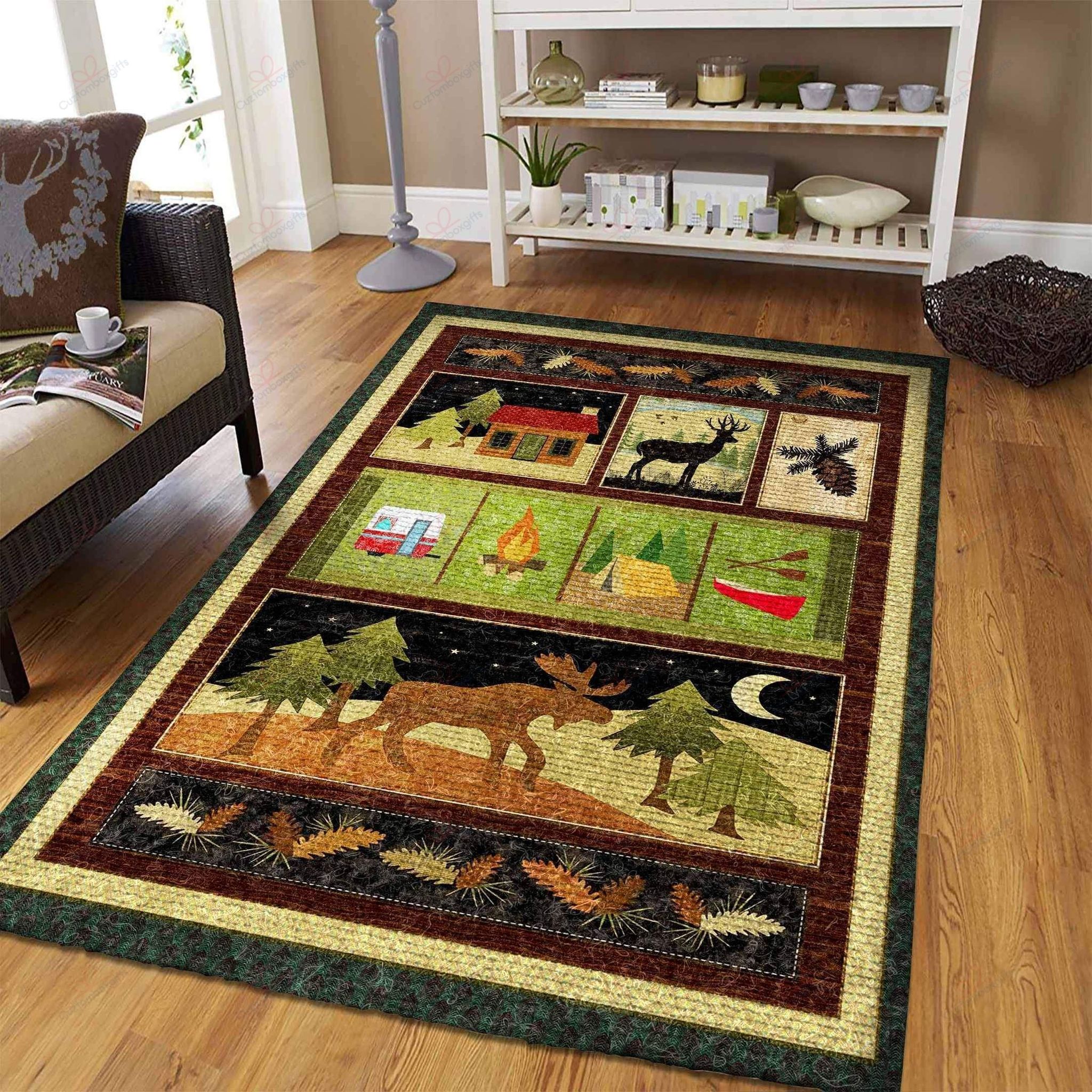 Camping Deer And Moose Rug Sport Decor Gift Floor Decor Living Room Carpet Rug Area Rug - cf0314862f50 Camping Deer And Moose Rug Sport Decor Gift Floor Decor Living Room Carpet Rug Area Rug - cf0314862f50