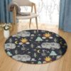Camping Round Carpet Floor Rug Living Room Bedroom Decor Round Area Rug Carpet