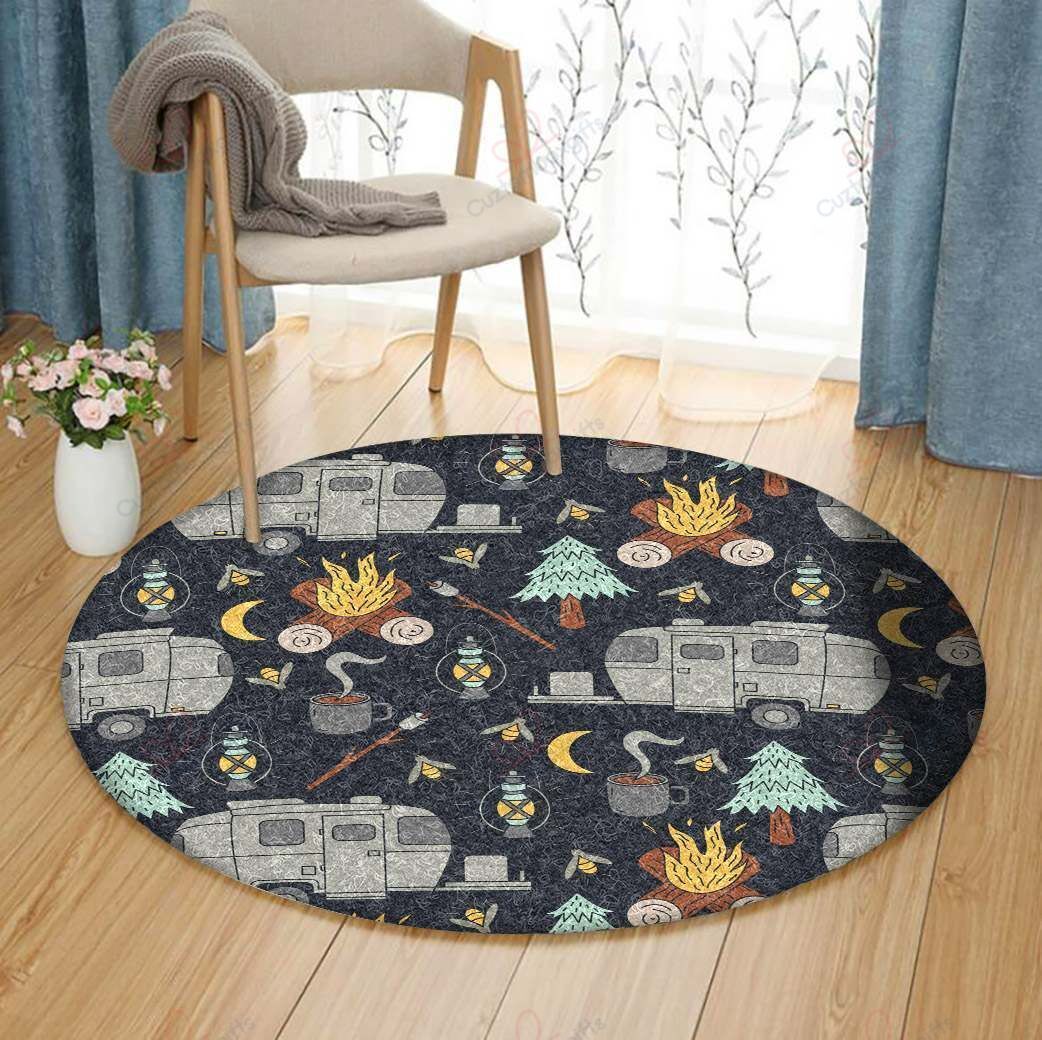 Camping Round Carpet Floor Rug Living Room Bedroom Decor Round Area Rug Carpet Camping Round Carpet Floor Rug Living Room Bedroom Decor Round Area Rug Carpet