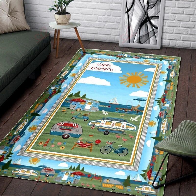 Camping Happy Camper Rug Sport Decor Gift Floor Decor Living Room Carpet Rug Area Rug - eed630c800a6 Camping Happy Camper Rug Sport Decor Gift Floor Decor Living Room Carpet Rug Area Rug - eed630c800a6