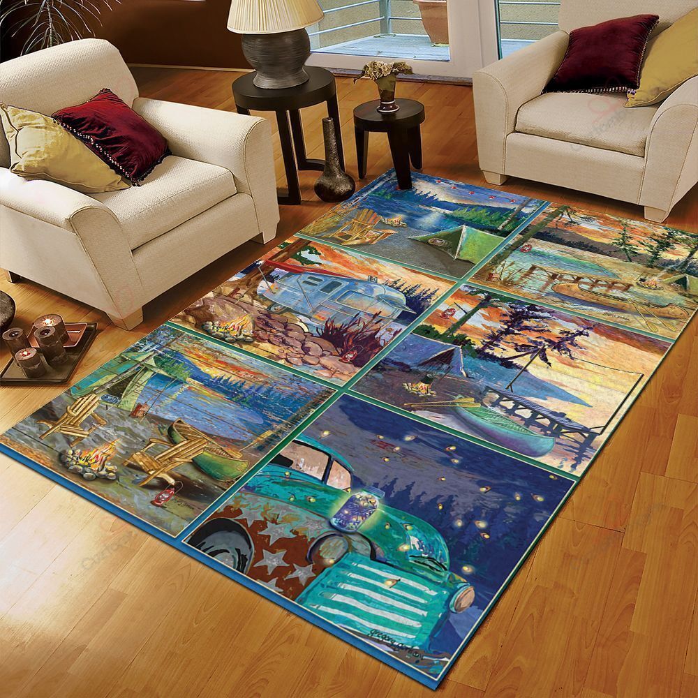 Camping Happy Time Rug Sport Decor Gift Floor Decor Living Room Carpet Rug Area Rug - 45d622587f6a Camping Happy Time Rug Sport Decor Gift Floor Decor Living Room Carpet Rug Area Rug - 45d622587f6a