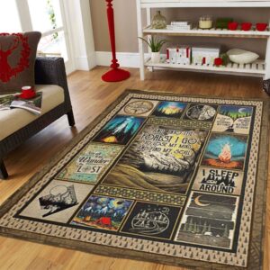 Camping Into Forest Vintage Rug Sport Decor Gift Floor Decor Living Room Carpet Rug Area Rug - 189715357f28