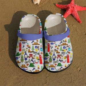 Camping Is Life Sku 447 Crocs Crocband Clog Comfortable For Mens Womens Classic Clog Water Shoes