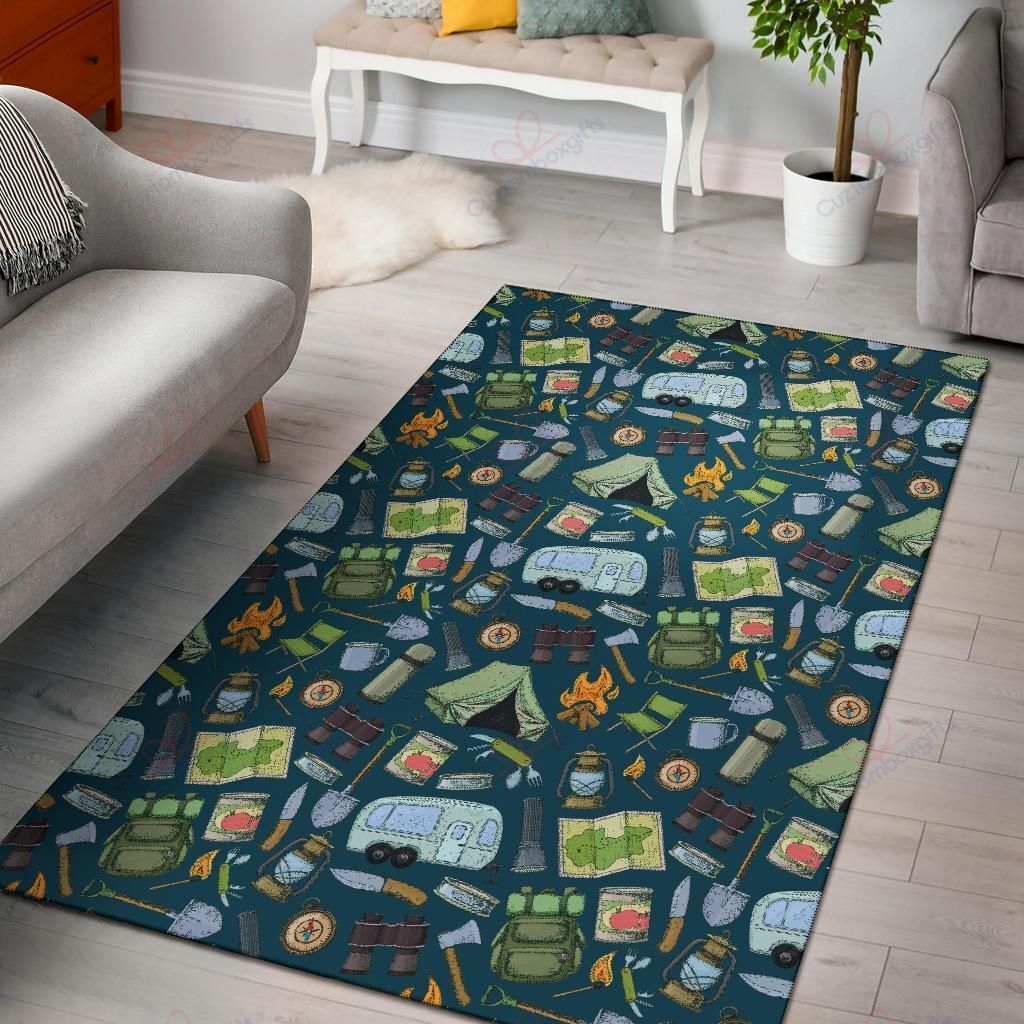 Camping Pattern 2 Rug Sport Decor Gift Floor Decor Living Room Carpet Rug Area Rug - 127df1cca3b9 Camping Pattern 2 Rug Sport Decor Gift Floor Decor Living Room Carpet Rug Area Rug - 127df1cca3b9