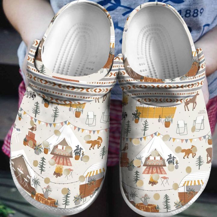 Camping Pattern Sku 399 Crocs Crocband Clog Comfortable For Mens Womens Classic Clog Water Shoes Camping Pattern Sku 399 Crocs Crocband Clog Comfortable For Mens Womens Classic Clog Water Shoes