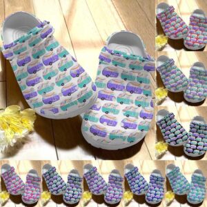 Camping Personalize Clog Custom Crocs Clog Fashionstyle Comfortable  Kid Print 3D Whitesole Camping Pattern 4  For Mens And Womens