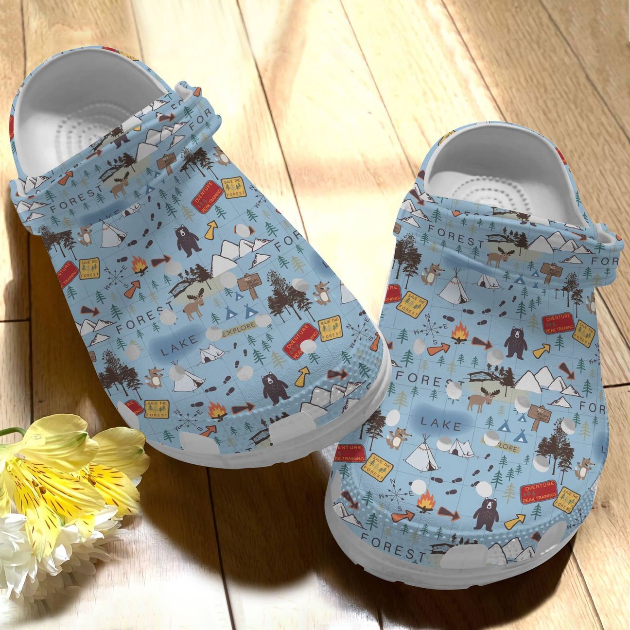 Camping Personalize Clog Custom Crocs Fashionstyle Comfortable For Women Men Kid Print 3D Camping Map Camping Personalize Clog Custom Crocs Fashionstyle Comfortable For Women Men Kid Print 3D Camping Map