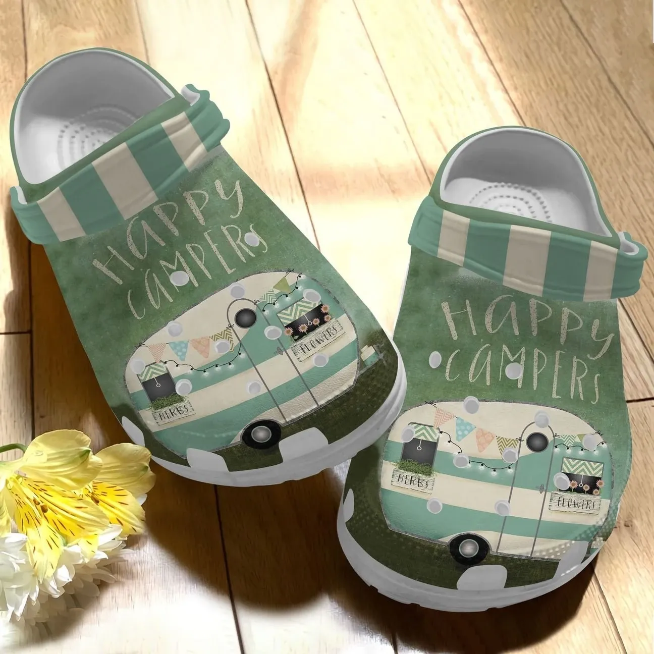 Camping Personalize Clog Custom Crocs Fashionstyle Comfortable For Women Men Kid Print 3D Green Camping Camping Personalize Clog Custom Crocs Fashionstyle Comfortable For Women Men Kid Print 3D Green Camping