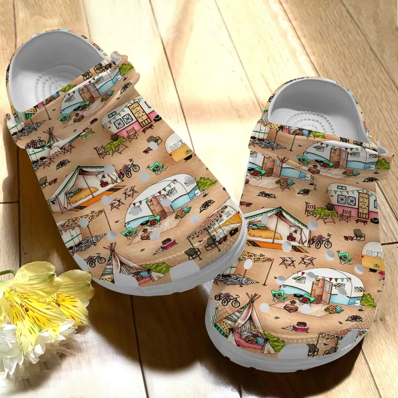 Camping Personalize Clog Custom Crocs Fashionstyle Comfortable For Women Men Kid Print 3D Whitesole Camping Family Camping Personalize Clog Custom Crocs Fashionstyle Comfortable For Women Men Kid Print 3D Whitesole Camping Family