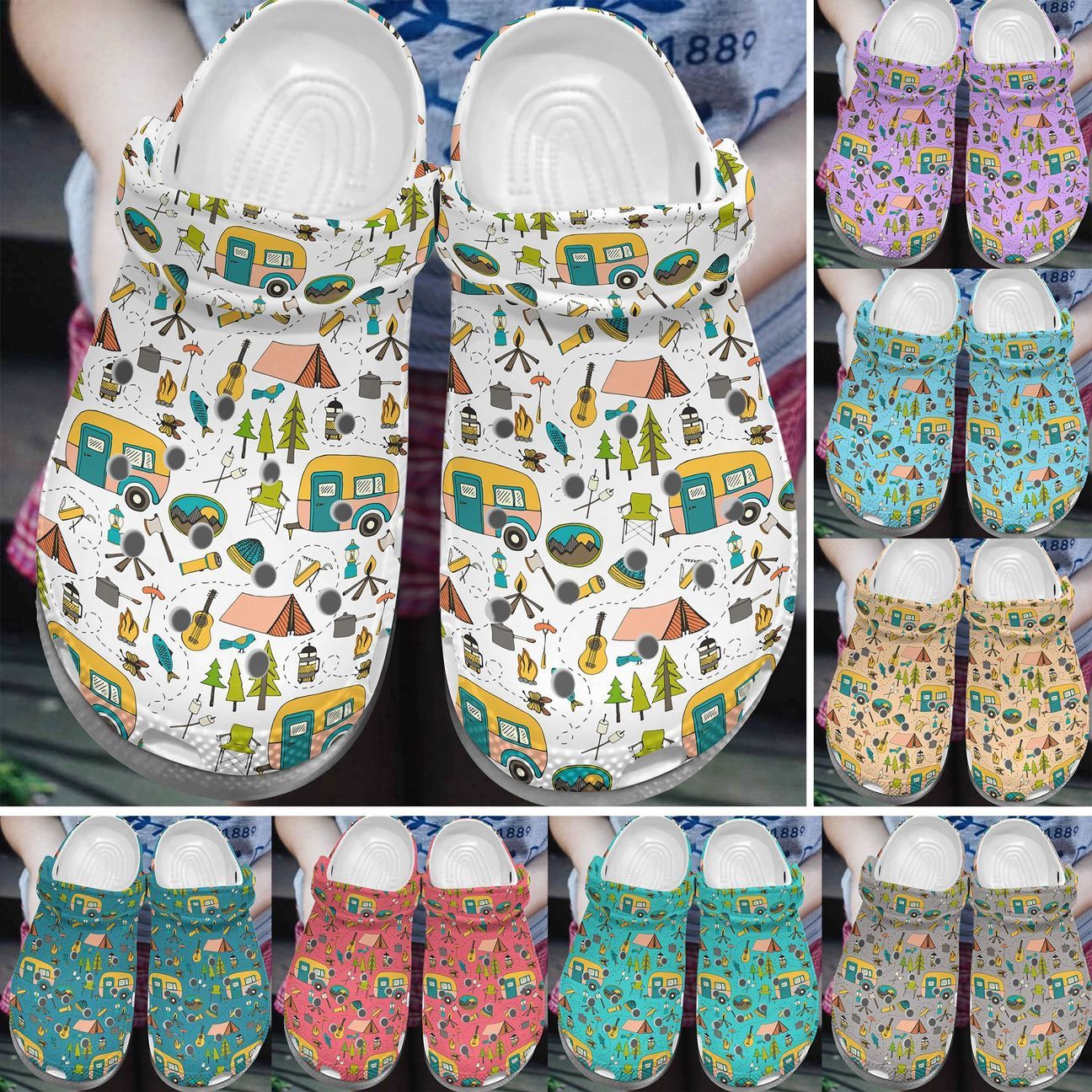 Camping Personalize Clog Custom Crocs Fashionstyle Comfortable For Women Men Kid Print 3D Whitesole Go To Camping Camping Personalize Clog Custom Crocs Fashionstyle Comfortable For Women Men Kid Print 3D Whitesole Go To Camping
