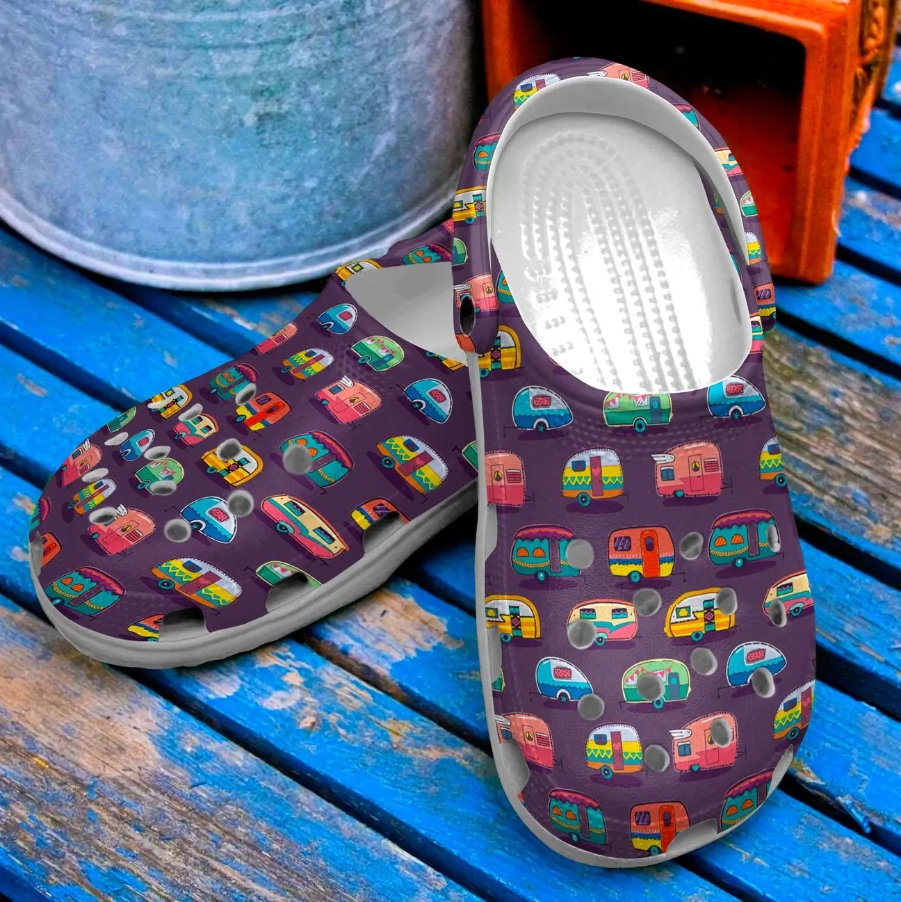 Camping Personalized Clog Custom Crocs Comfortablefashion Style Comfortable For Women Men Kid Print 3D Campers Pattern Camping Personalized Clog Custom Crocs Comfortablefashion Style Comfortable For Women Men Kid Print 3D Campers Pattern