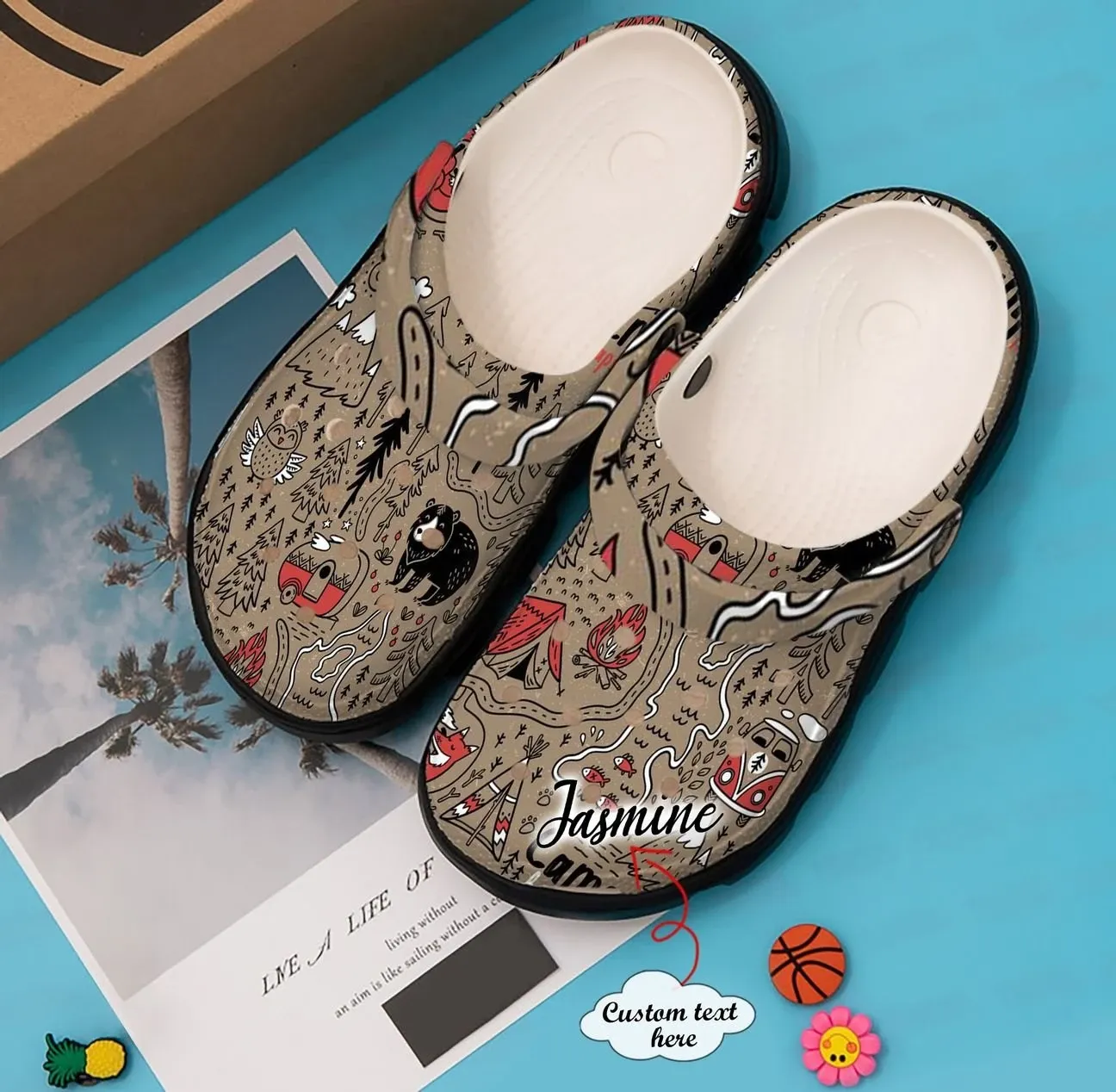 Camping Personalized Clog Custom Crocs Comfortablefashion Style Comfortable For Women Men Kid Print 3D Camping Happy Map Camping Personalized Clog Custom Crocs Comfortablefashion Style Comfortable For Women Men Kid Print 3D Camping Happy Map