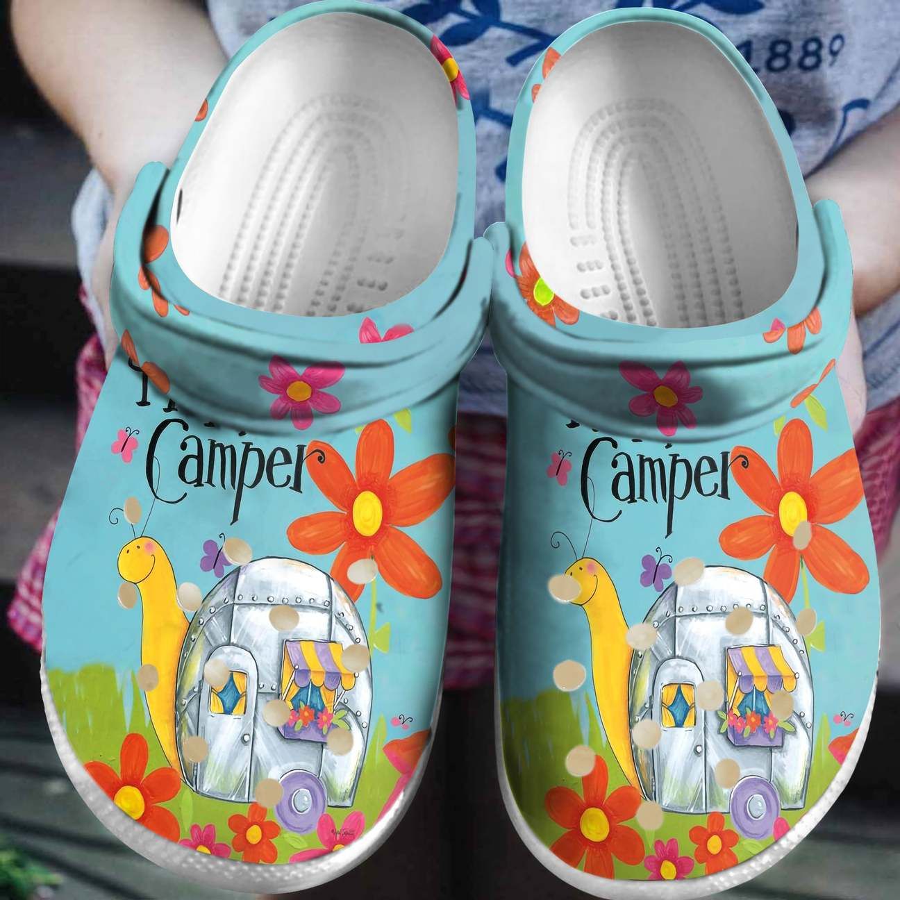 Camping Personalized Clog Custom Crocs Comfortablefashion Style Comfortable For Women Men Kid Print 3D Snail Happy Camper Camping Personalized Clog Custom Crocs Comfortablefashion Style Comfortable For Women Men Kid Print 3D Snail Happy Camper