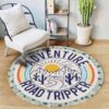 Camping Road Trip Round Carpet Floor Rug Living Room Bedroom Decor Round Area Rug Carpet
