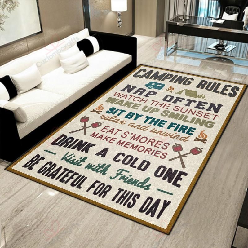 Camping Rules Rug Sport Decor Gift Floor Decor Living Room Carpet Rug Area Rug - f7bbffd3ae59 Camping Rules Rug Sport Decor Gift Floor Decor Living Room Carpet Rug Area Rug - f7bbffd3ae59