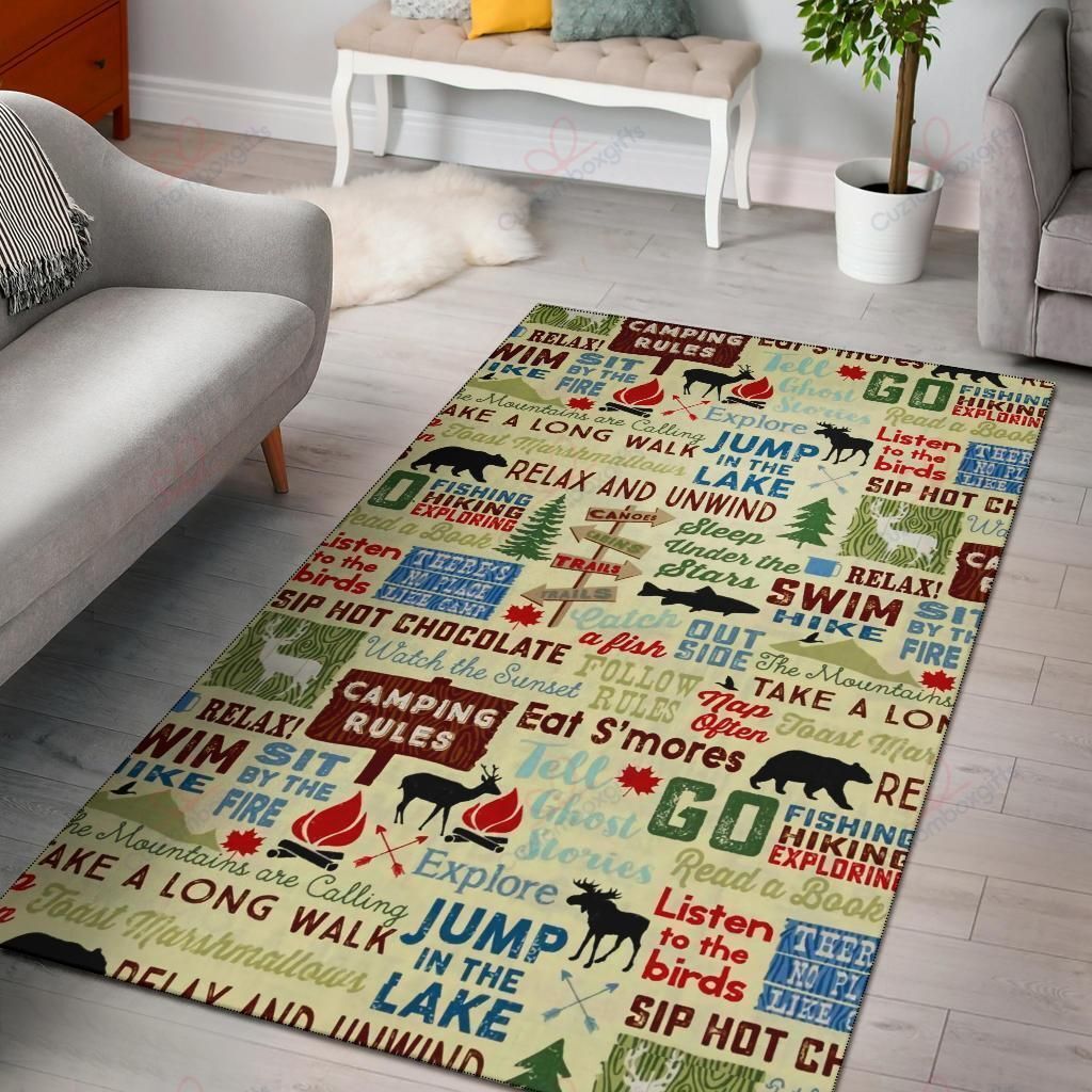 Camping Rules Rug Sport Decor Gift Floor Decor Living Room Carpet Rug Area Rug - 1f289170a645 Camping Rules Rug Sport Decor Gift Floor Decor Living Room Carpet Rug Area Rug - 1f289170a645