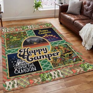 Camping Square Pattern Rug Sport Decor Gift Floor Decor Living Room Carpet Rug Area Rug - 8071da169b2f