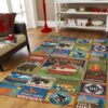Camping Stamp Rug Sport Decor Gift Floor Decor Living Room Carpet Rug Area Rug - 657bbb047d83