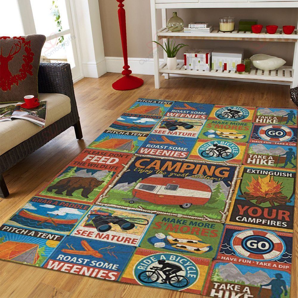 Camping Stamp Rug Sport Decor Gift Floor Decor Living Room Carpet Rug Area Rug - 657bbb047d83 Camping Stamp Rug Sport Decor Gift Floor Decor Living Room Carpet Rug Area Rug - 657bbb047d83