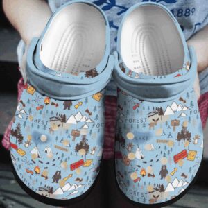 Camping The Forest Map Sku 478 Crocs Crocband Clog Comfortable For Mens Womens Classic Clog Water Shoes