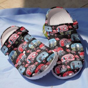 Camping With Flamingos Crocs Clog Shoes – Summer Time 2021 Clog Crocbland Clog Birthday Gift For Man Woman