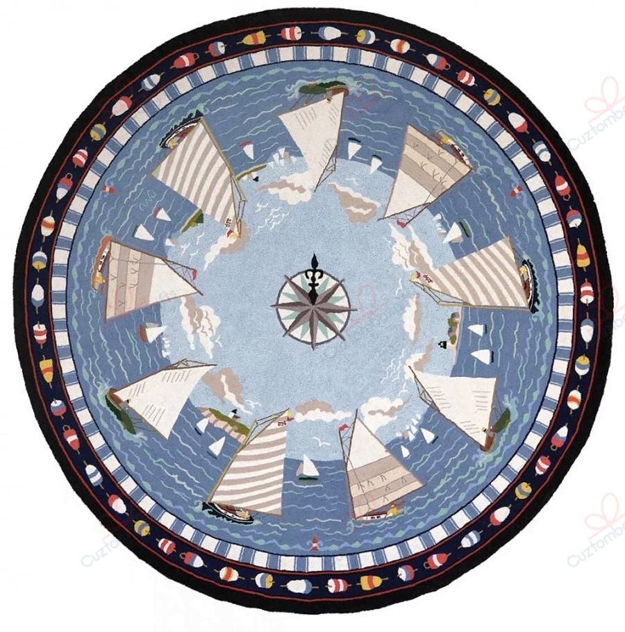 Cape Cod Cat Boat 1 Round Carpet Floor Rug Living Room Bedroom Decor Round Area Rug Carpet Cape Cod Cat Boat 1 Round Carpet Floor Rug Living Room Bedroom Decor Round Area Rug Carpet