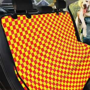Car Back Seat Cover Dog Car Seat Covers Red And Yellow Checkered - e0b47cb16239