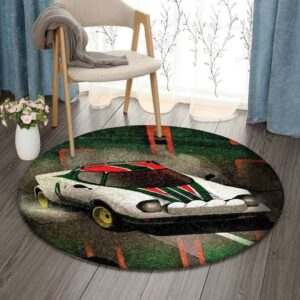 Car Round Carpet Floor Rug Living Room Bedroom Decor Round Area Rug Carpet