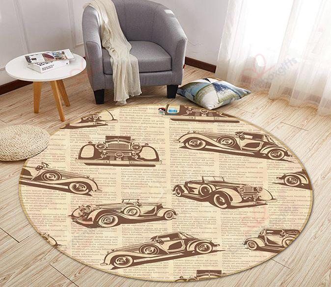 Car Pattern Round Carpet Floor Rug Living Room Bedroom Decor Round Area Rug Carpet Car Pattern Round Carpet Floor Rug Living Room Bedroom Decor Round Area Rug Carpet