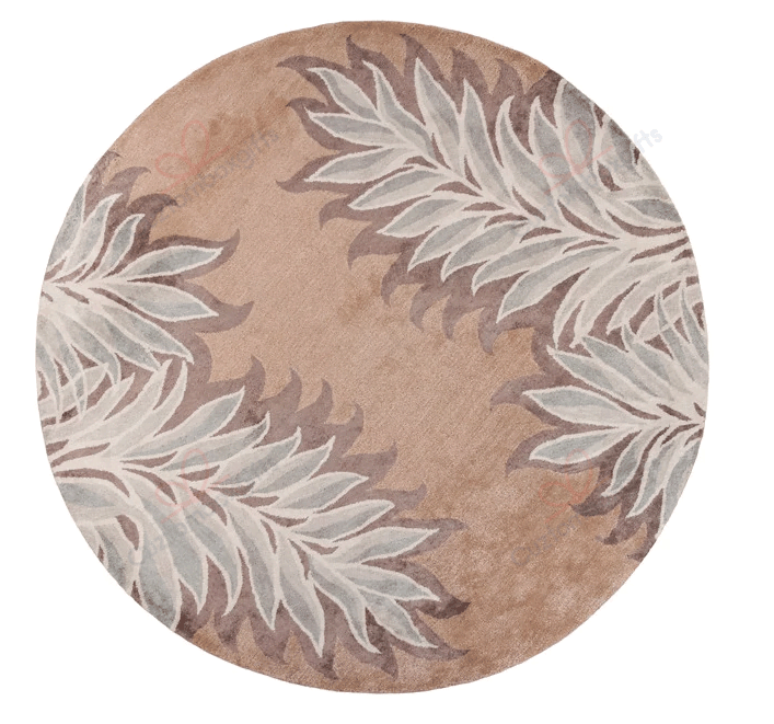 Caramel Folia Round Carpet Floor Rug Living Room Bedroom Decor Round Area Rug Carpet Caramel Folia Round Carpet Floor Rug Living Room Bedroom Decor Round Area Rug Carpet