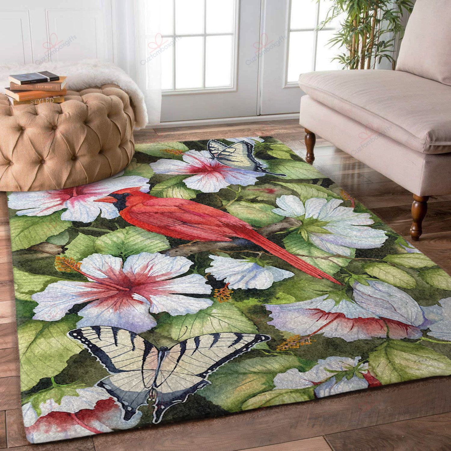 Cardinal And Butterfly Hibiscus Flowers Rug Sport Decor Gift Floor Decor Living Room Carpet Rug Area Rug - 959ac40c542f Cardinal And Butterfly Hibiscus Flowers Rug Sport Decor Gift Floor Decor Living Room Carpet Rug Area Rug - 959ac40c542f