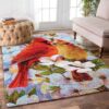 Cardinal And Flower Rug Sport Decor Gift Floor Decor Living Room Carpet Rug Area Rug - 26e265f24c2d