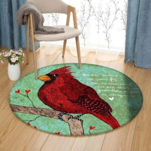 Cardinal Bird 10 Round Carpet Floor Rug Living Room Bedroom Decor Round Area Rug Carpet