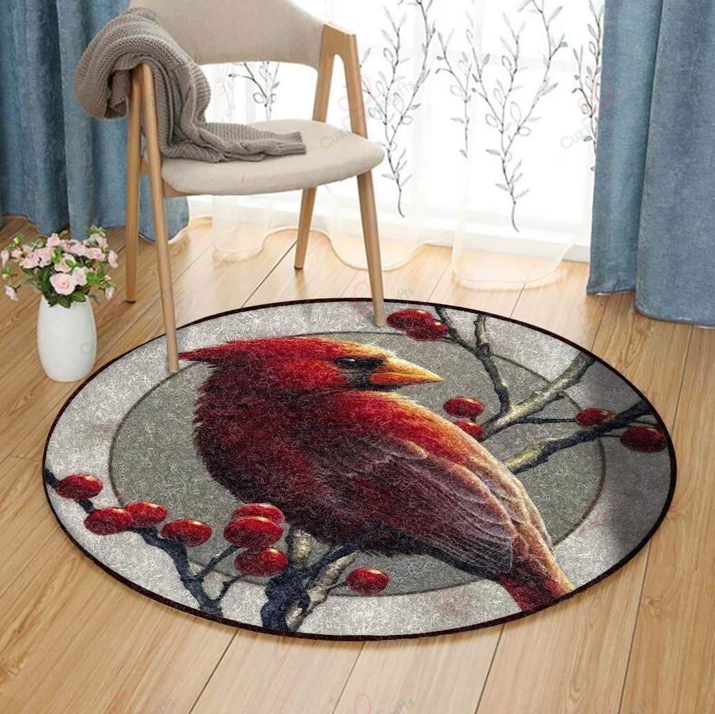 Cardinal Bird 2 Round Carpet Floor Rug Living Room Bedroom Decor Round Area Rug Carpet Cardinal Bird 2 Round Carpet Floor Rug Living Room Bedroom Decor Round Area Rug Carpet