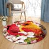 Cardinal Bird 4 Round Carpet Floor Rug Living Room Bedroom Decor Round Area Rug Carpet