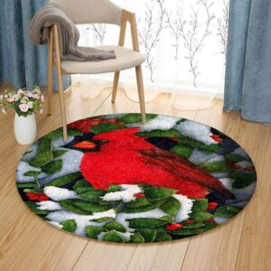 Cardinal Bird 7 Round Carpet Floor Rug Living Room Bedroom Decor Round Area Rug Carpet