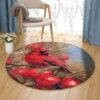 Cardinal Bird 8 Round Carpet Floor Rug Living Room Bedroom Decor Round Area Rug Carpet