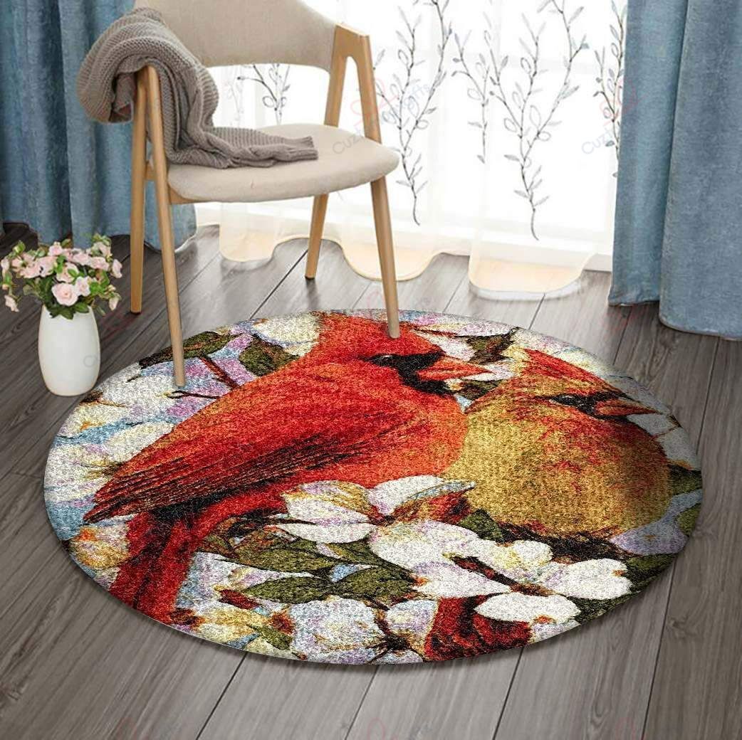 Cardinal Bird Round Carpet Floor Rug Living Room Bedroom Decor Round Area Rug Carpet Cardinal Bird Round Carpet Floor Rug Living Room Bedroom Decor Round Area Rug Carpet