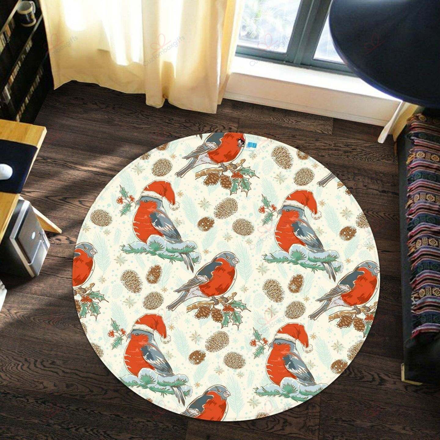 Cardinal Round Carpet Floor Rug Living Room Bedroom Decor Round Area Rug Carpet Cardinal Round Carpet Floor Rug Living Room Bedroom Decor Round Area Rug Carpet
