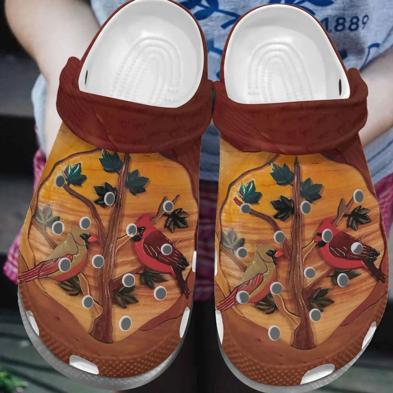 Cardinal Personalize Clog Custom Crocs Fashionstyle Comfortable For Women Men Kid Print 3D Wooden Cardinals Cardinal Personalize Clog Custom Crocs Fashionstyle Comfortable For Women Men Kid Print 3D Wooden Cardinals