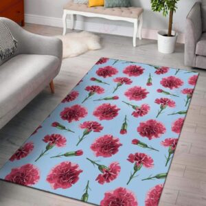 Carnations Pattern 1 Rug Sport Decor Gift Floor Decor Living Room Carpet Rug Area Rug - 889e4fb2da81