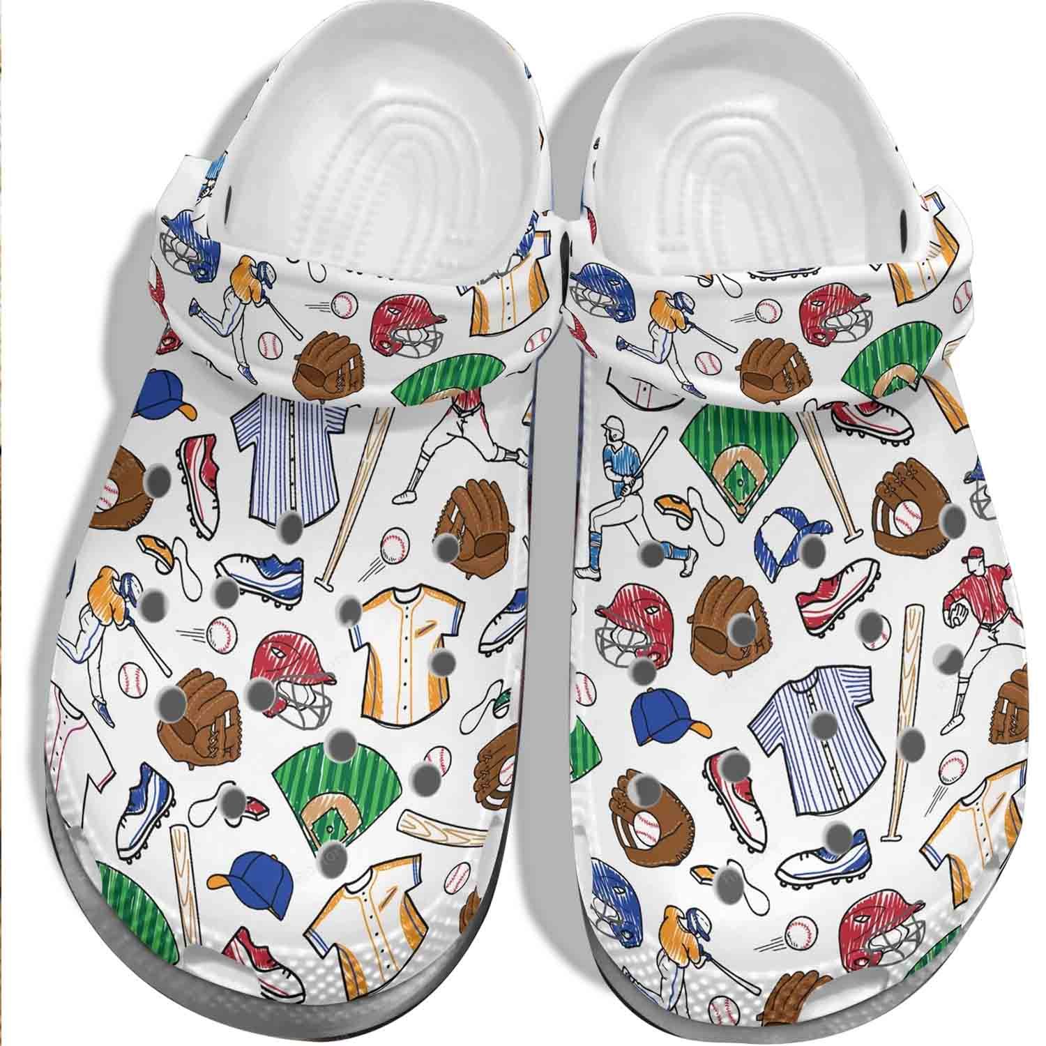Cartoon Baseball Ball Cap Batter Shoes Crocs Clog-Baseballer Shoes Crocbland Clog Gift For Men Women Cartoon Baseball Ball Cap Batter Shoes Crocs Clog-Baseballer Shoes Crocbland Clog Gift For Men Women