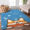 Cartoon Corgi Cute Snow Rug Sport Decor Gift Floor Decor Living Room Carpet Rug Area Rug - ae9778b390ec