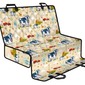 Cartoon Dairy Cow Farm Pattern Print Pet Car Back Seat Cover - a18ee31fa9ad