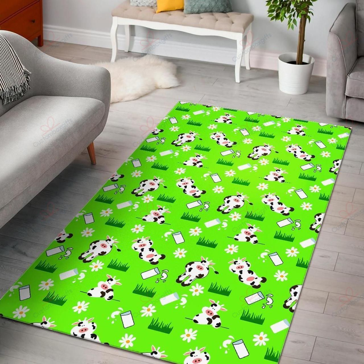 Cartoon Daisy And Cow Pattern Rug Sport Decor Gift Floor Decor Living Room Carpet Rug Area Rug - 5f98843e0e3a Cartoon Daisy And Cow Pattern Rug Sport Decor Gift Floor Decor Living Room Carpet Rug Area Rug - 5f98843e0e3a