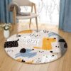 Cartoon Dogs Round Carpet Floor Rug Living Room Bedroom Decor Round Area Rug Carpet