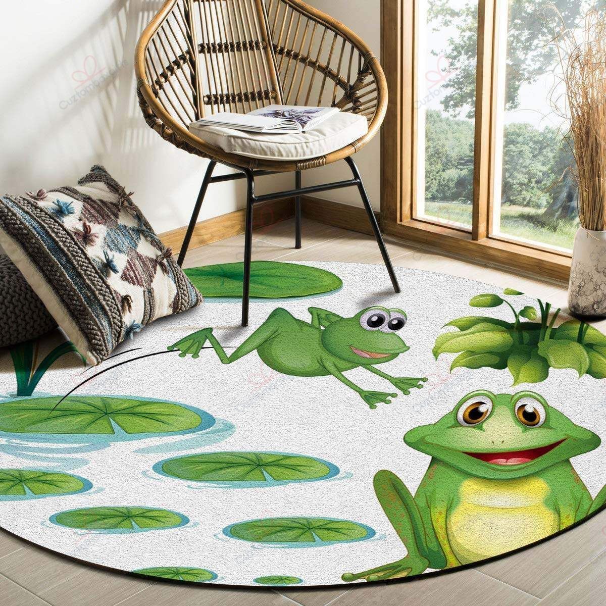 Cartoon Frog 1 Round Carpet Floor Rug Living Room Bedroom Decor Round Area Rug Carpet Cartoon Frog 1 Round Carpet Floor Rug Living Room Bedroom Decor Round Area Rug Carpet